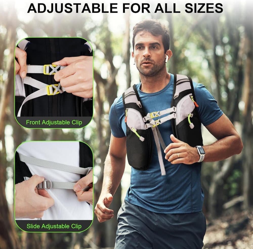 Reflective vest with hydration bladder, unisex adjustable breathable for running cycling marathons - Image 5