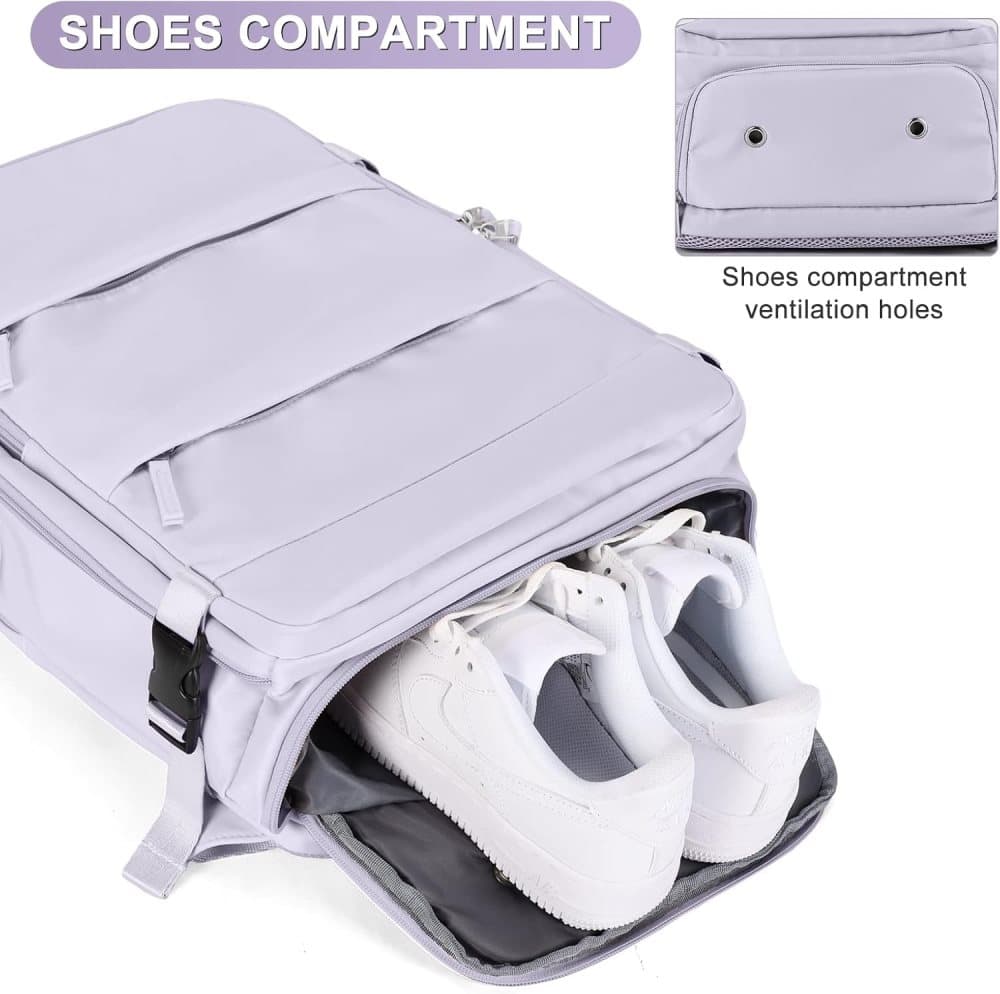 Purple Travel Backpack Cabin Bag with Dry Wet Sorting, 42 x 30 x 20 cm - Image 7