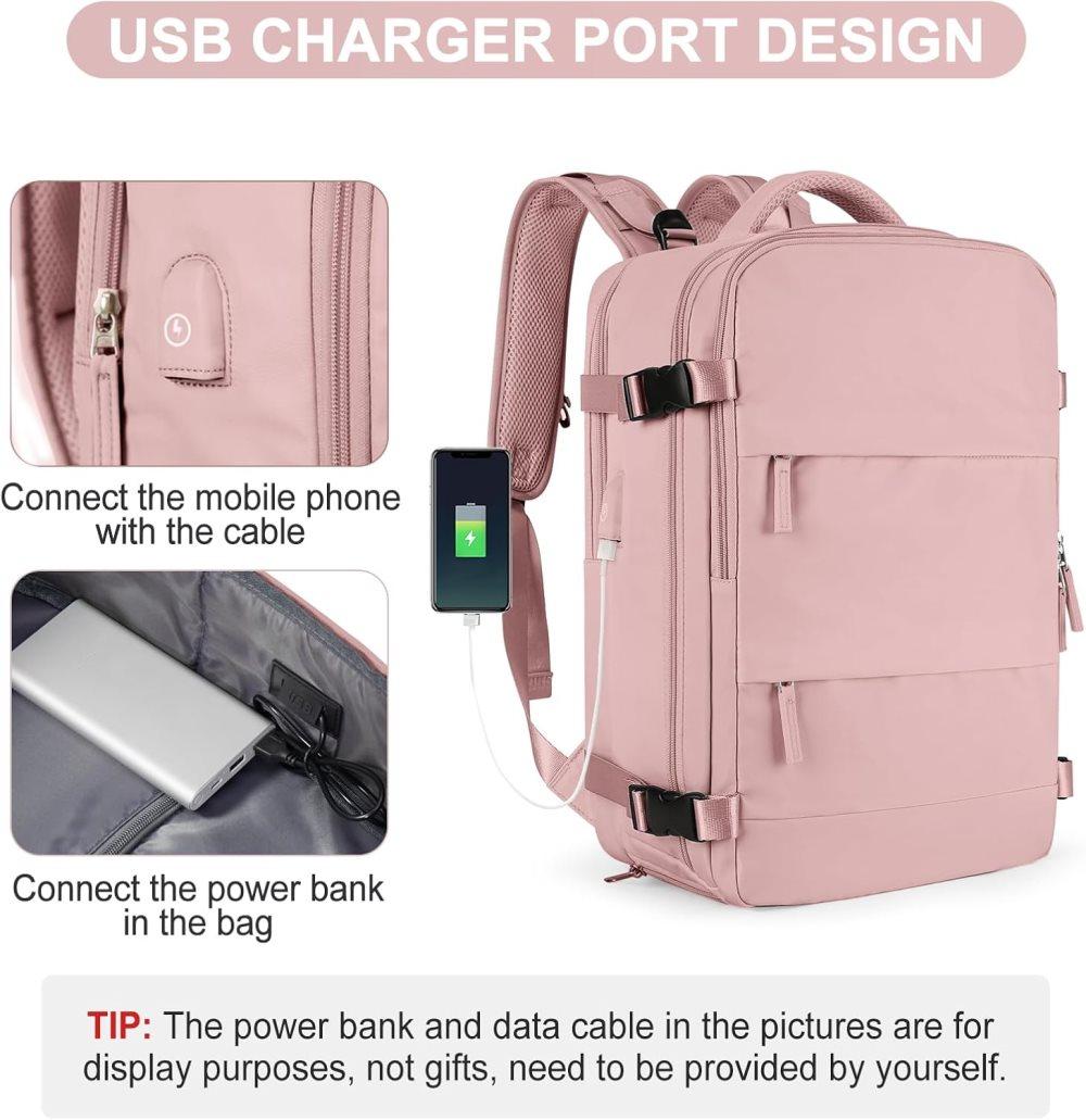 42L Travel Backpack Cabin Bag Hand Luggage Flight with Dry Wet Sorting, 42 x 30 x 20 cm, Pink - Image 7