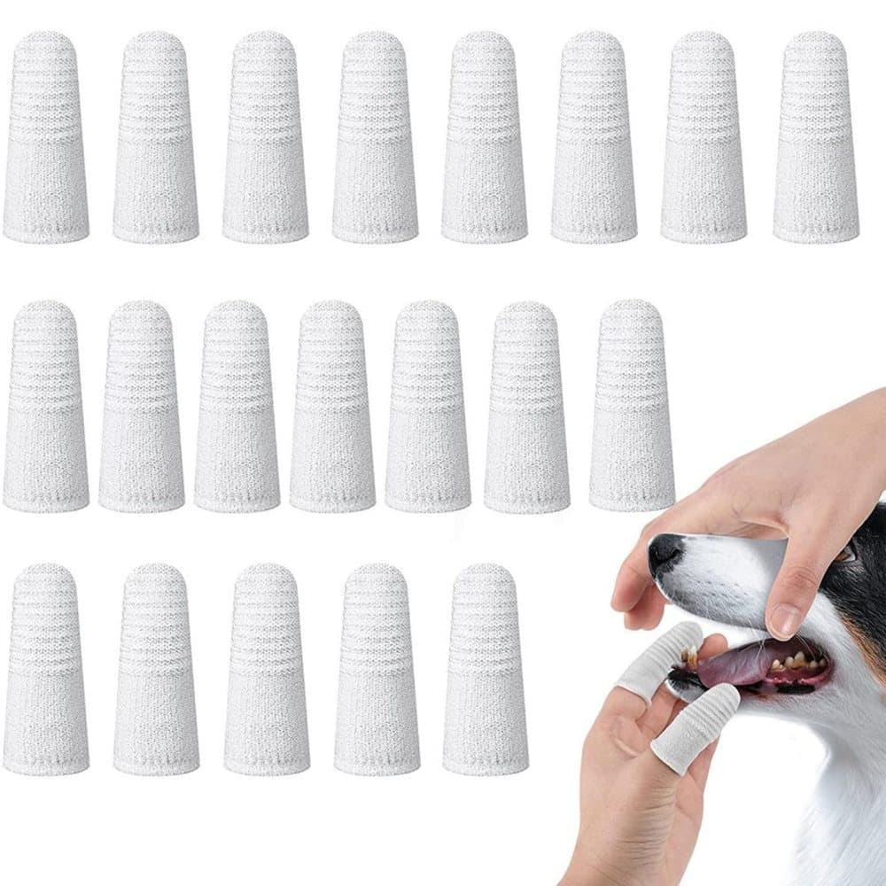 20 Pack Pet Finger Brush for Dogs and Cats, Gentle Teeth Cleaning, Reusable, Compatible with Oral-B - Image 1