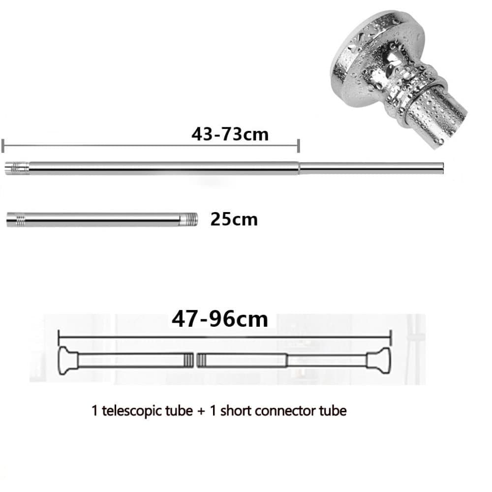 Extendable stainless steel telescopic curtain rod, 47-96cm - Image 2
