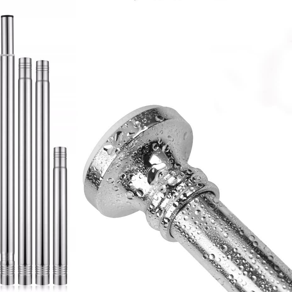 Telescopic Curtain Rod Extendable Cabinet Rod Stainless Steel, 47-132CM - Image 3