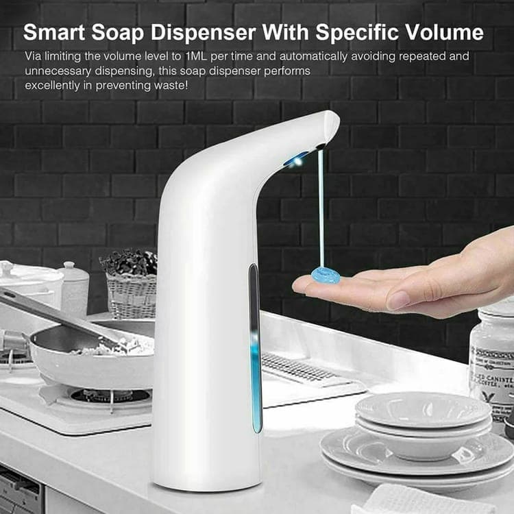 400ML Automatic Touchless Liquid Soap Dispenser, White - Image 4