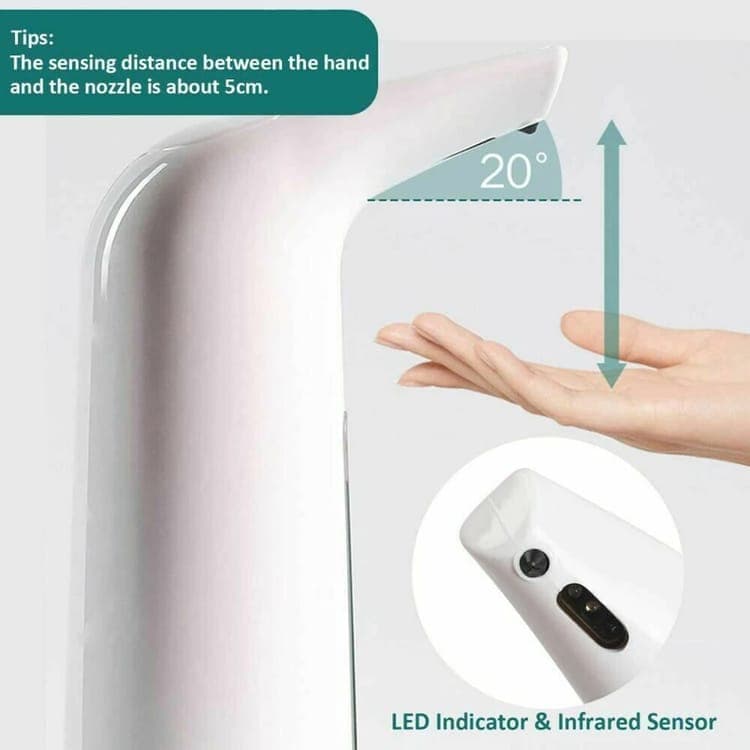 400ML Automatic Touchless Liquid Soap Dispenser, White - Image 5
