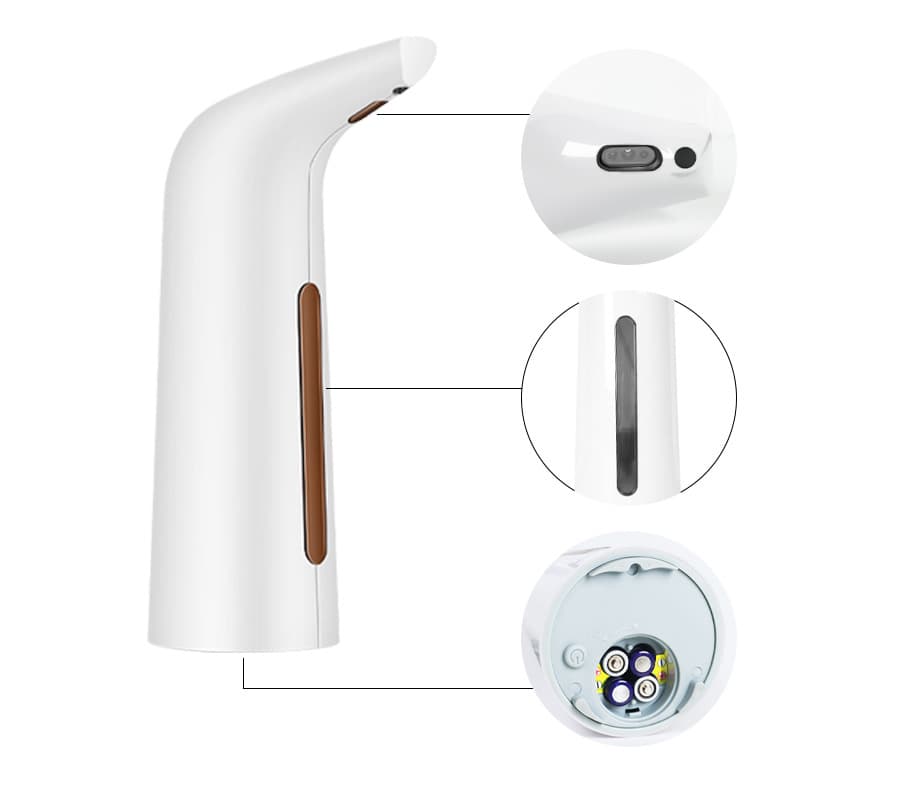 400ML Automatic Touchless Liquid Soap Dispenser, White - Image 7