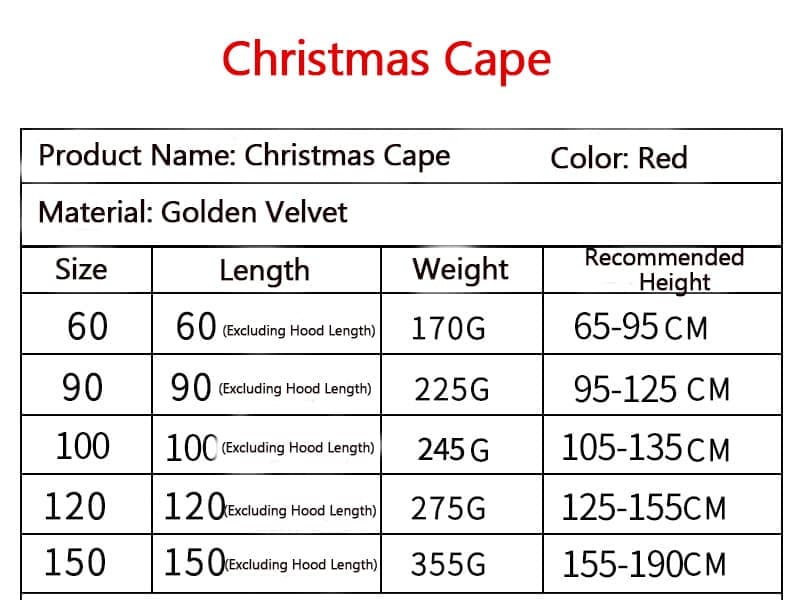 Red Christmas Cloak with Hood for Women, Santa Costume for Christmas Party and Cosplay, One Size, 150cm - Image 2
