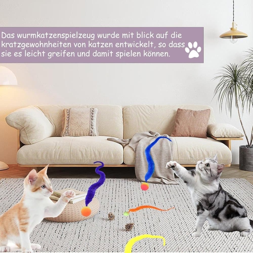 6-Pack Cat Toy, Colorful Interactive Balls with Tail for Play & Exercise - Image 7
