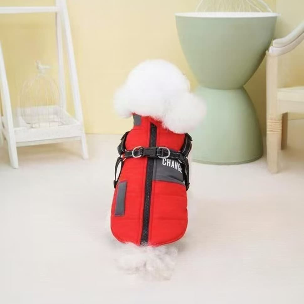 Winter Dog Vest Warm Soft Stand Collar Windproof Waterproof, Multiple Colors, S M L, XL, Red - Image 4