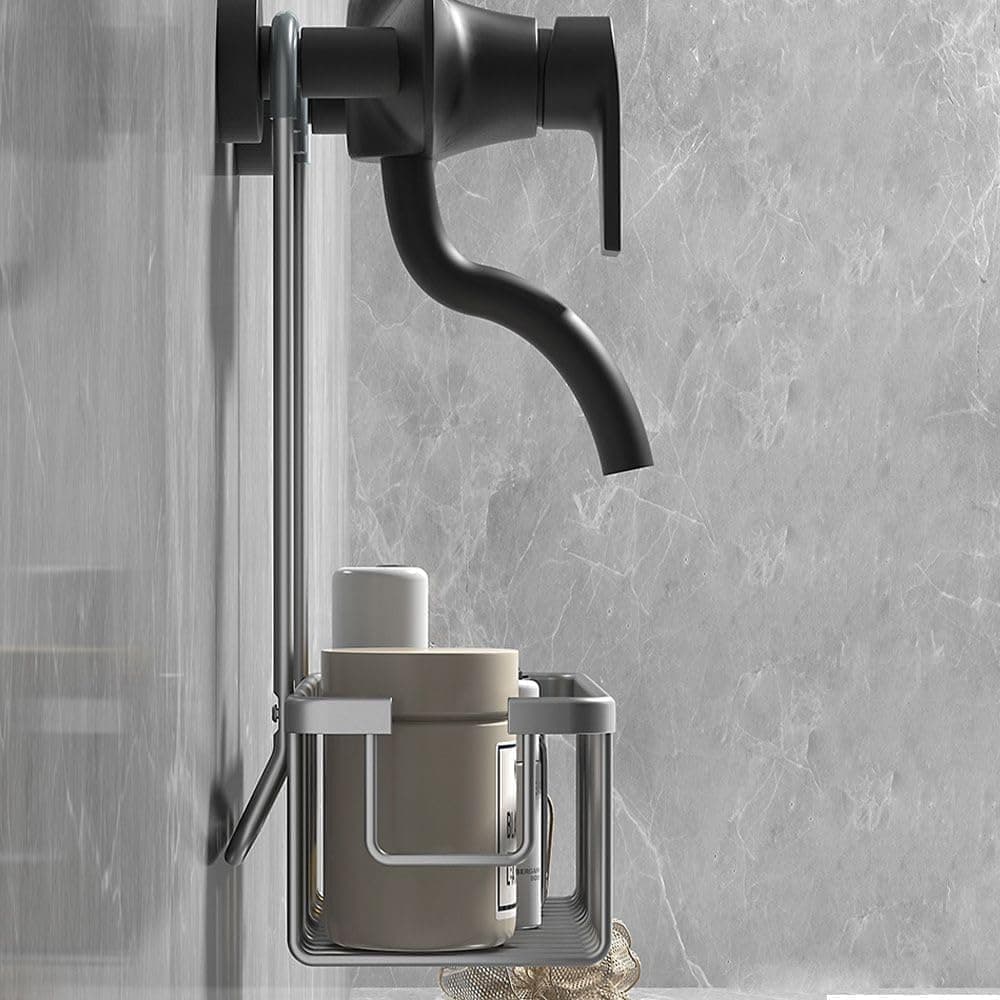 Shower Shelf without Drilling Hanging Shower Basket for Shampoo and Soap, Silver, Bathroom Storage Organizer - Image 5