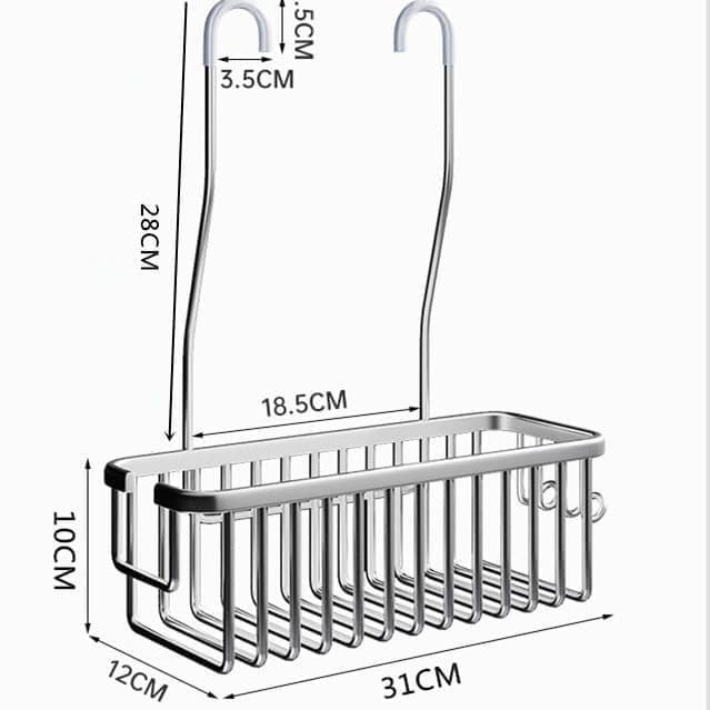 Hanging Shower Basket for Shampoo and Soap, Black, No Drill Bathroom Storage Shelf - Image 2