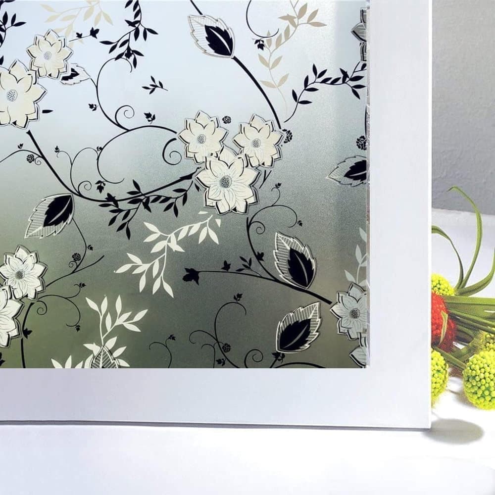 Frosted window film self-adhesive privacy UV protection decorative plastic for glass, 17.7 x 78.7 inches - Image 2