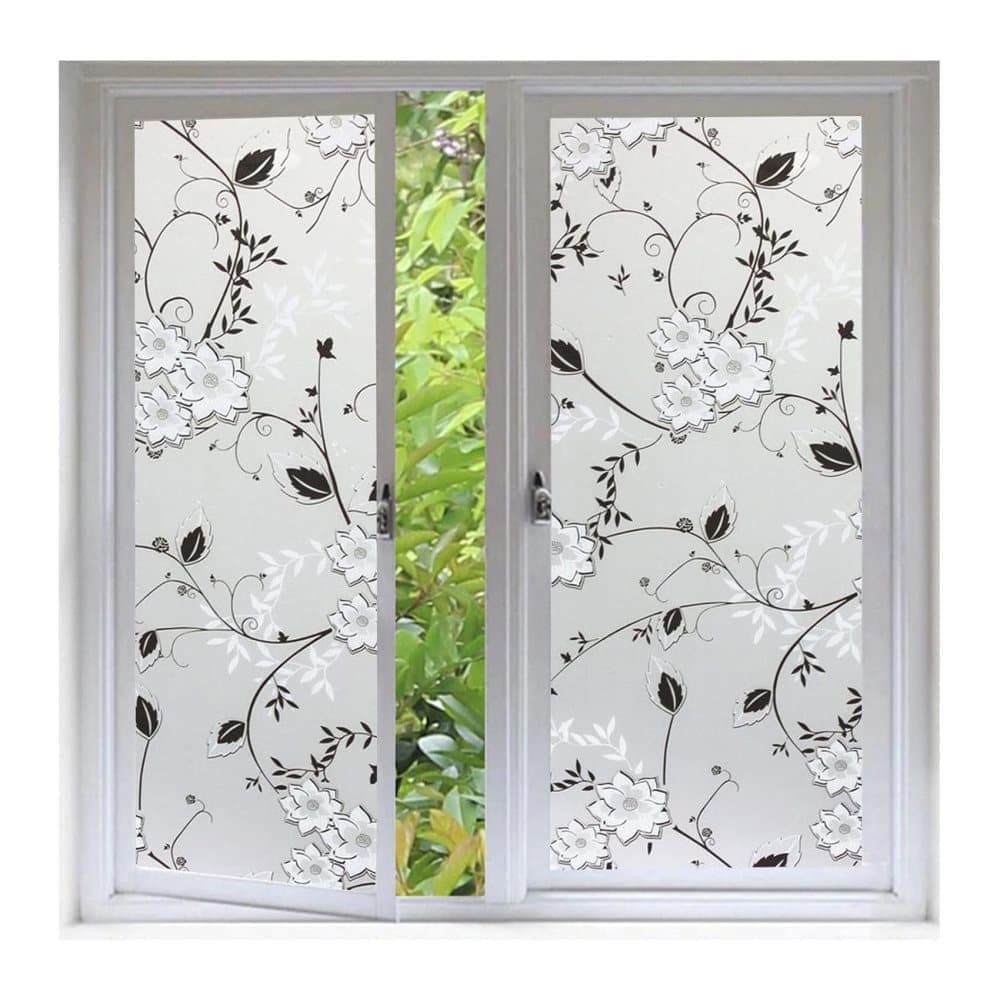 Frosted window film self-adhesive privacy UV protection decorative plastic for glass, 17.7 x 78.7 inches - Image 1