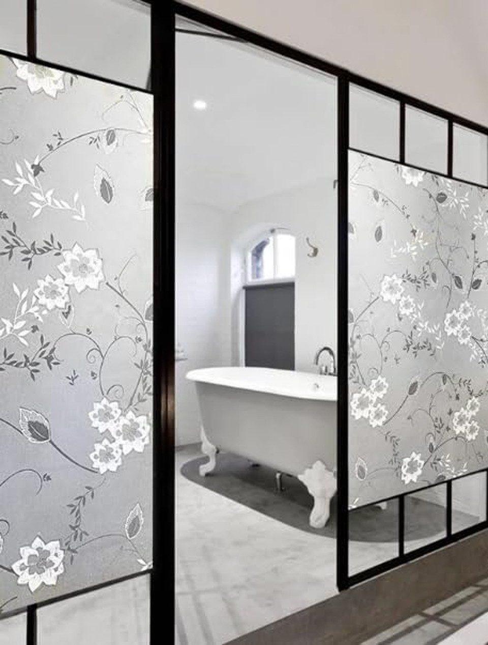 Frosted window film self-adhesive privacy UV protection decorative plastic for glass, 17.7 x 78.7 inches - Image 3
