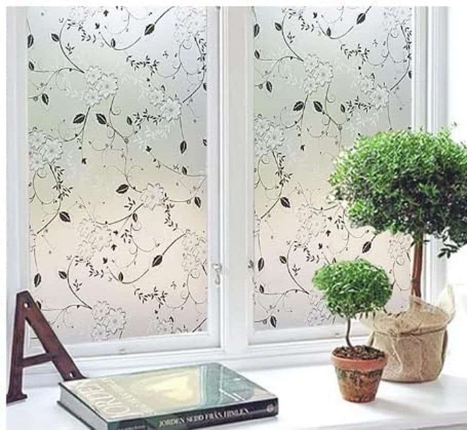 Frosted window film self-adhesive privacy UV protection decorative plastic for glass, 17.7 x 78.7 inches - Image 5
