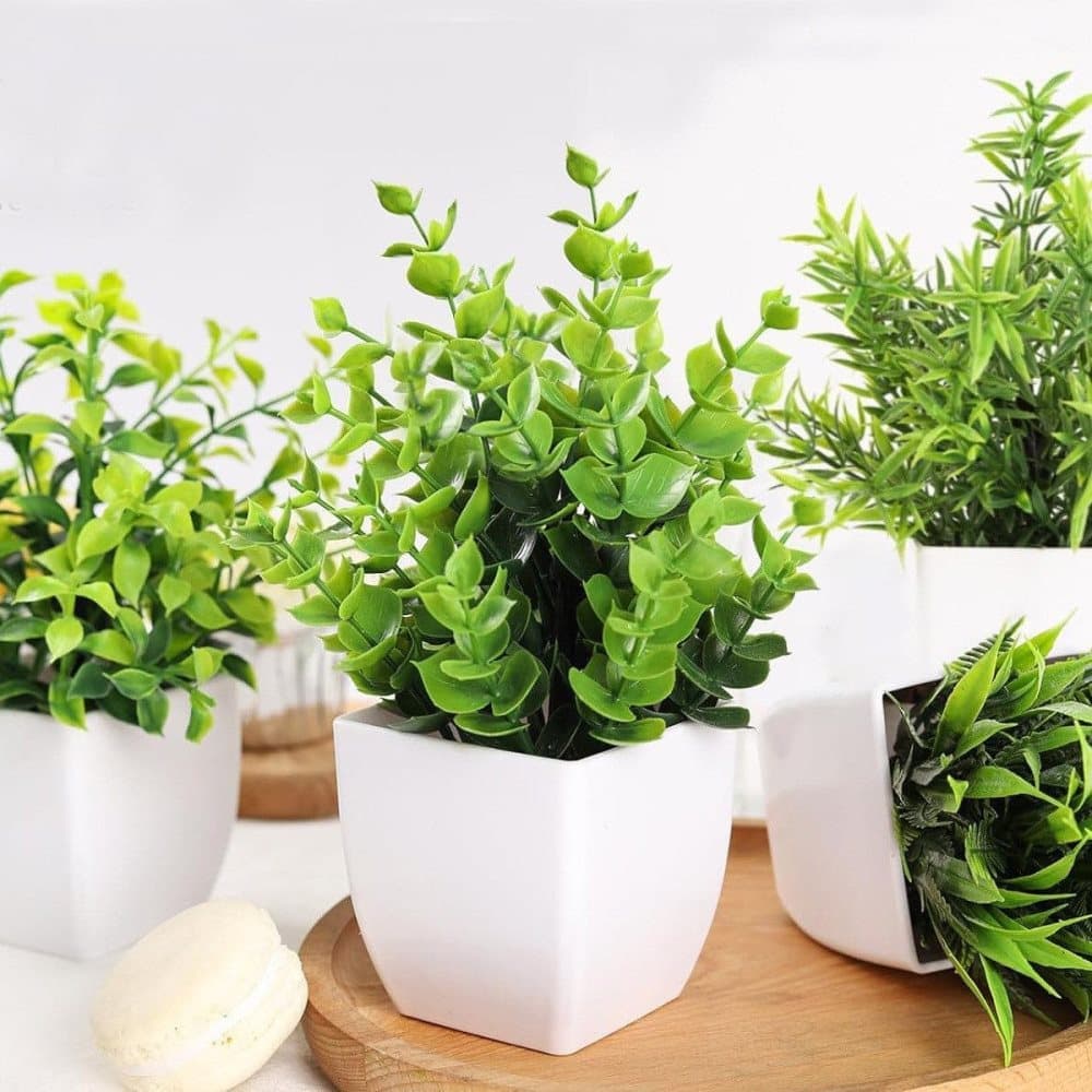 4-Pack Artificial Plants with Pot for Living Room and Office Decoration, 17x12 cm - Image 4