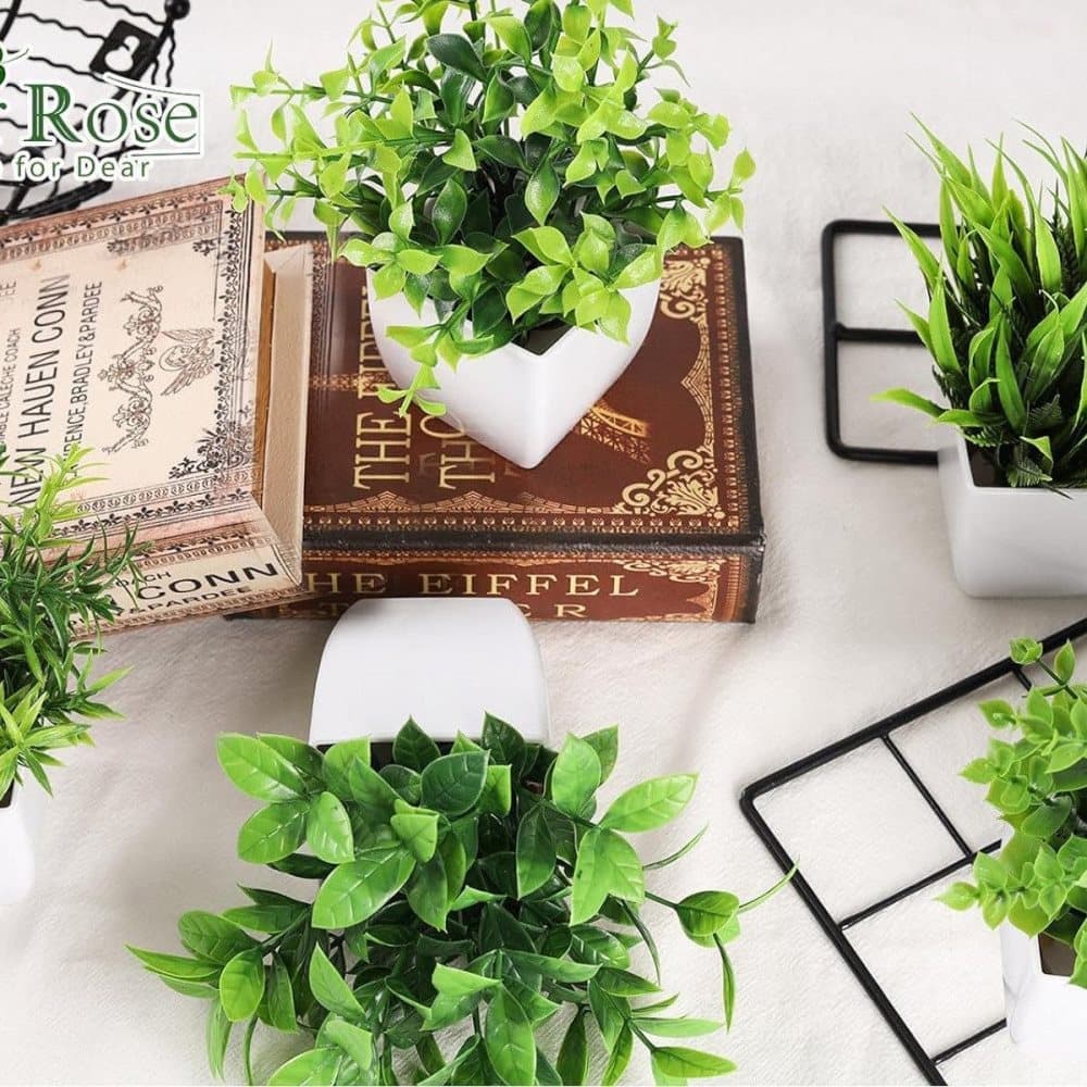 4-Pack Artificial Plants with Pot for Living Room and Office Decoration, 17x12 cm - Image 5