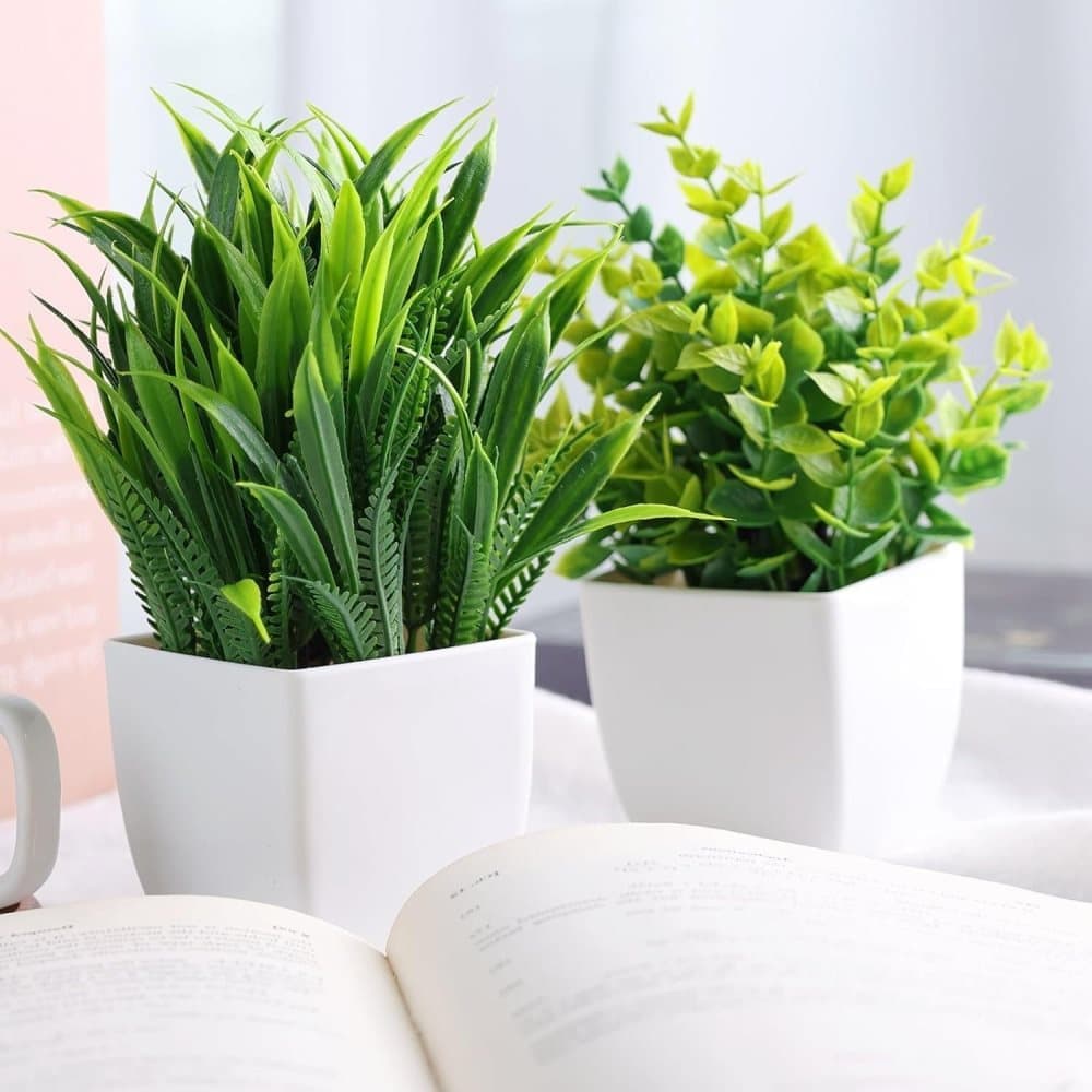 4-Pack Artificial Plants with Pot for Living Room and Office Decoration, 17x12 cm - Image 6