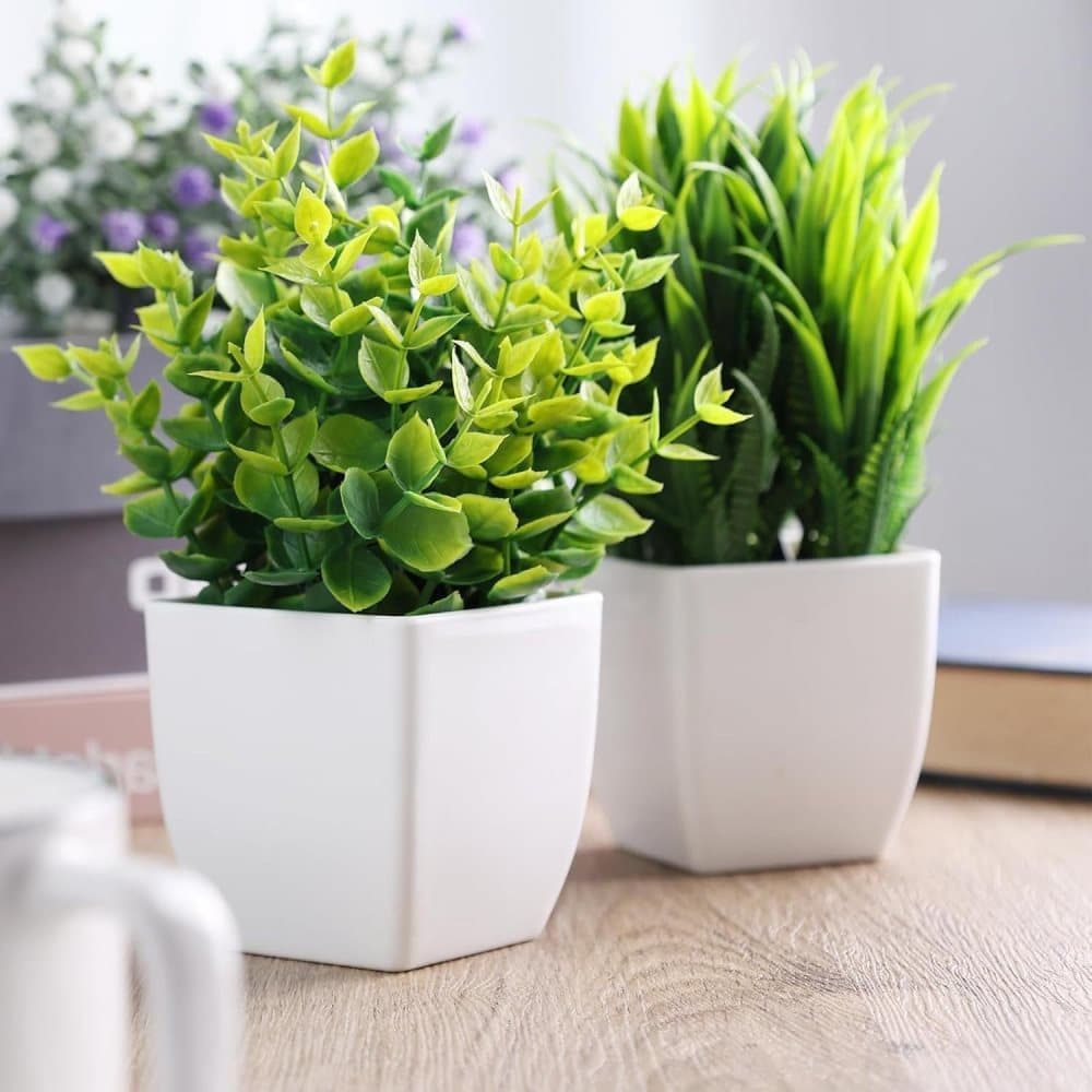 4-Pack Artificial Plants with Pot for Living Room and Office Decoration, 17x12 cm - Image 8
