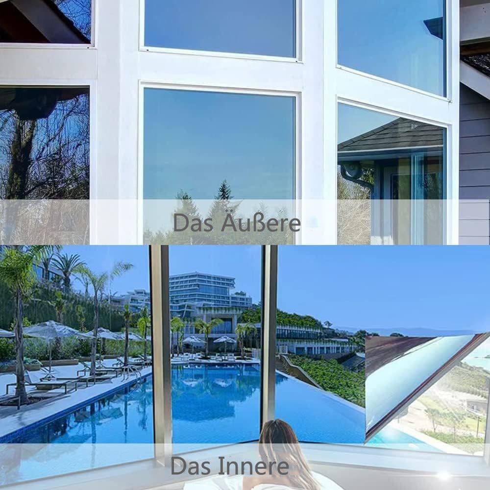Self-adhesive Window Film Mirror Reflective Sun Protection UV Block Heat Privacy, 50cmx5m, Blue - Image 6