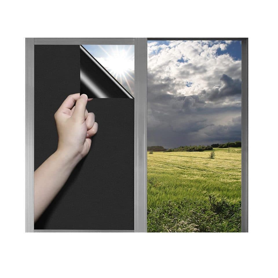 50cmx5m Self-adhesive window film mirror reflective for sun protection UV protection and privacy blocks heat and UV radiation, Black - Image 1