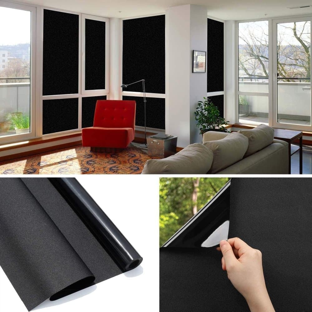 Reflective Self-Adhesive Window Film for Sun Protection UV Block and Privacy, Black, 40cmx2m - Image 4