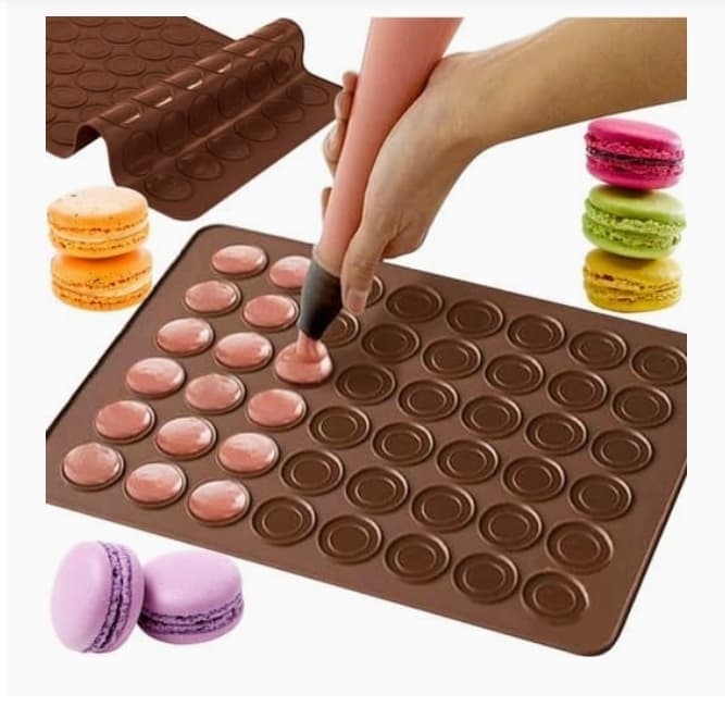 48-Cavity Silicone Macaron Cake Mold, Compatible with Baking Tools, 48 Places - Image 1