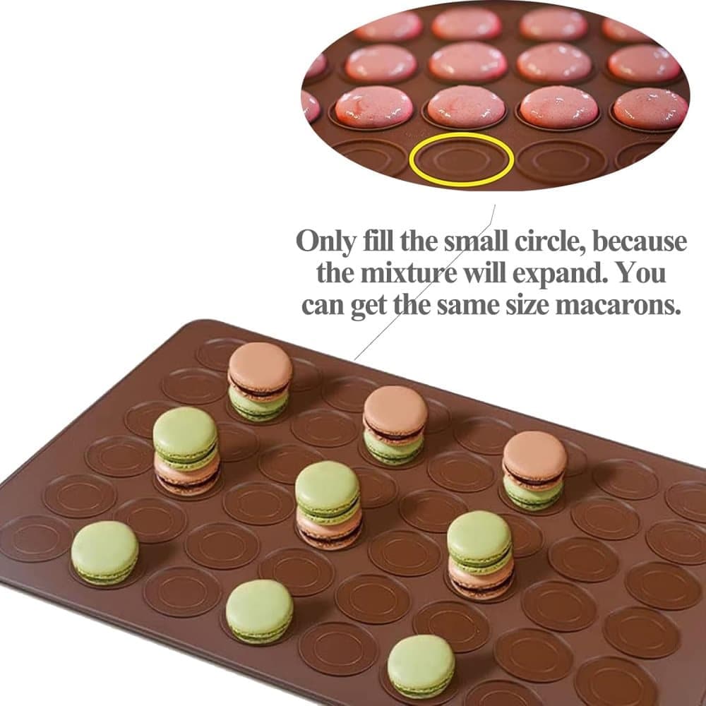 48-Cavity Silicone Macaron Cake Mold, Compatible with Baking Tools, 48 Places - Image 2
