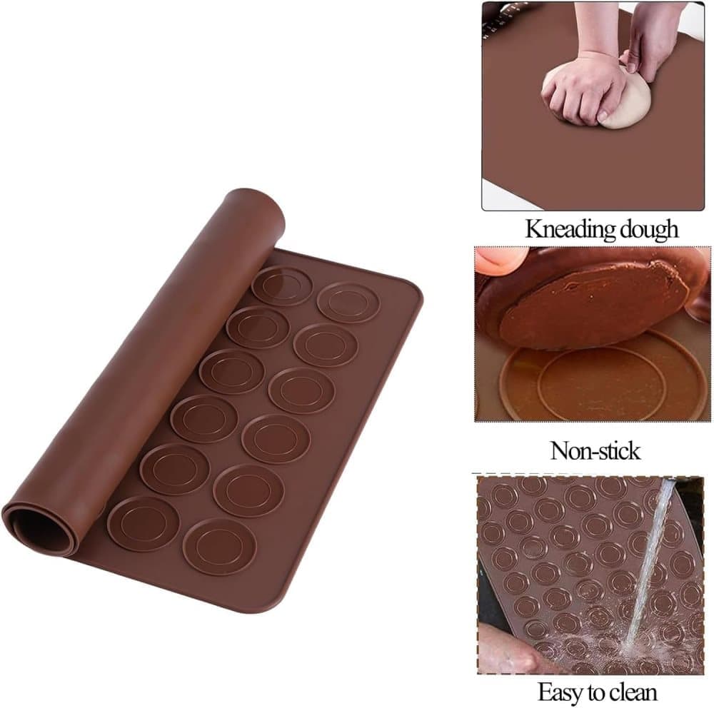 48-Cavity Silicone Macaron Cake Mold, Compatible with Baking Tools, 48 Places - Image 3