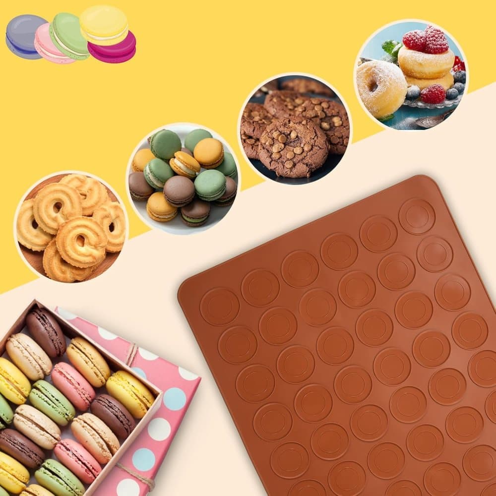 48-Cavity Silicone Macaron Cake Mold, Compatible with Baking Tools, 48 Places - Image 4
