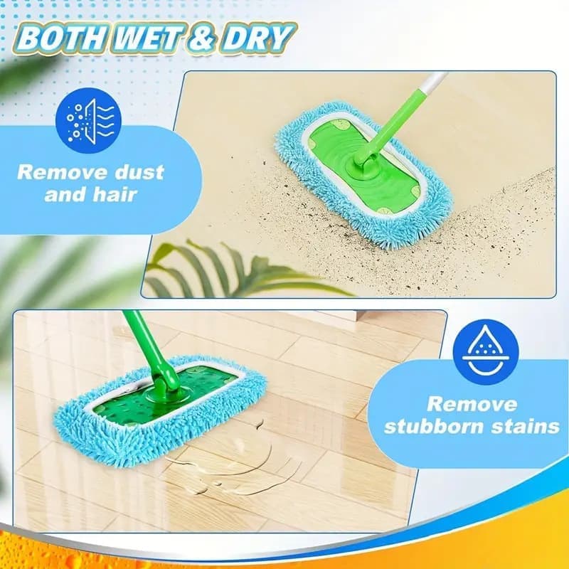 4 Replacement Cloth Covers for Swiffer Mop, Reusable Wet and Dry Cleaning Cloths, Compatible with Swiffer - Image 4