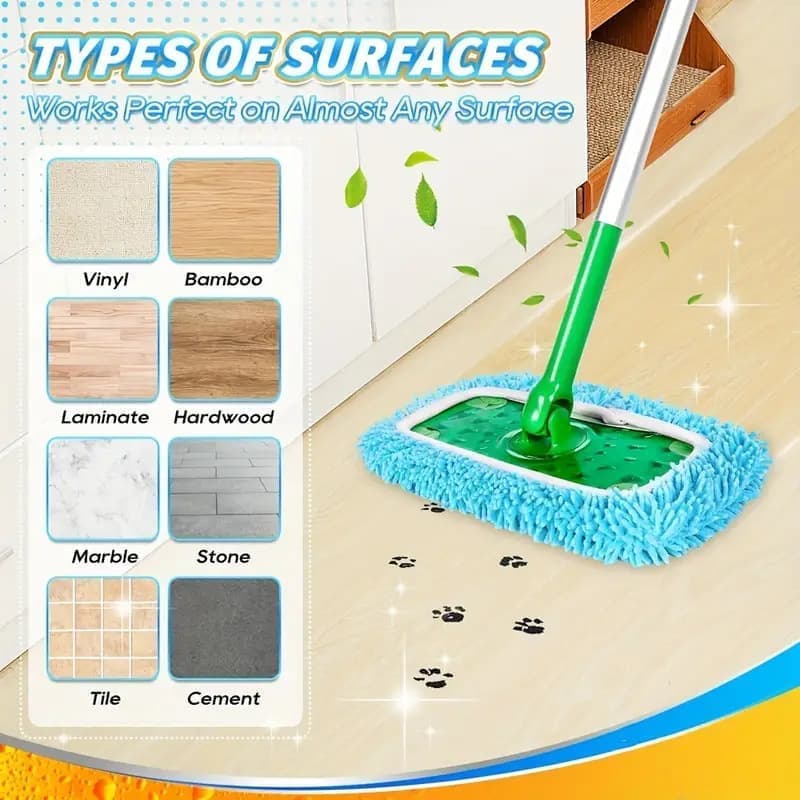 4 Replacement Cloth Covers for Swiffer Mop, Reusable Wet and Dry Cleaning Cloths, Compatible with Swiffer - Image 5