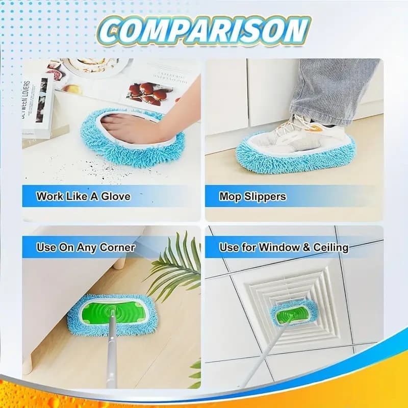 4 Replacement Cloth Covers for Swiffer Mop, Reusable Wet and Dry Cleaning Cloths, Compatible with Swiffer - Image 6