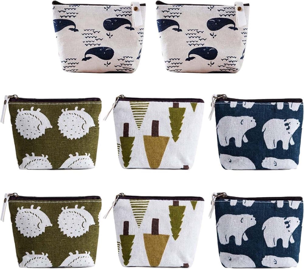 8-Pack Mini Makeup Bags with Zipper for Travel Storage, 8-Pack - Image 1