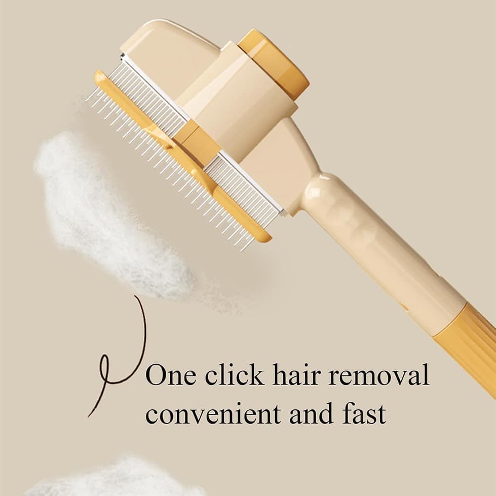 Self-Cleaning Fur Brush for Dogs and Cats, Pet Hair Brush with Easy Clean, Grooming Tool, Green - Image 4