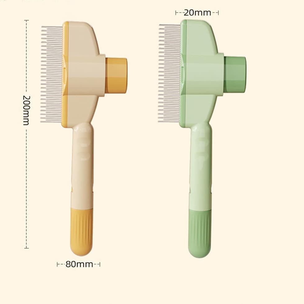 Self-Cleaning Dog Cat Fur Brush Removes Loose Hair, Easy Clean Design, Yellow - Image 6