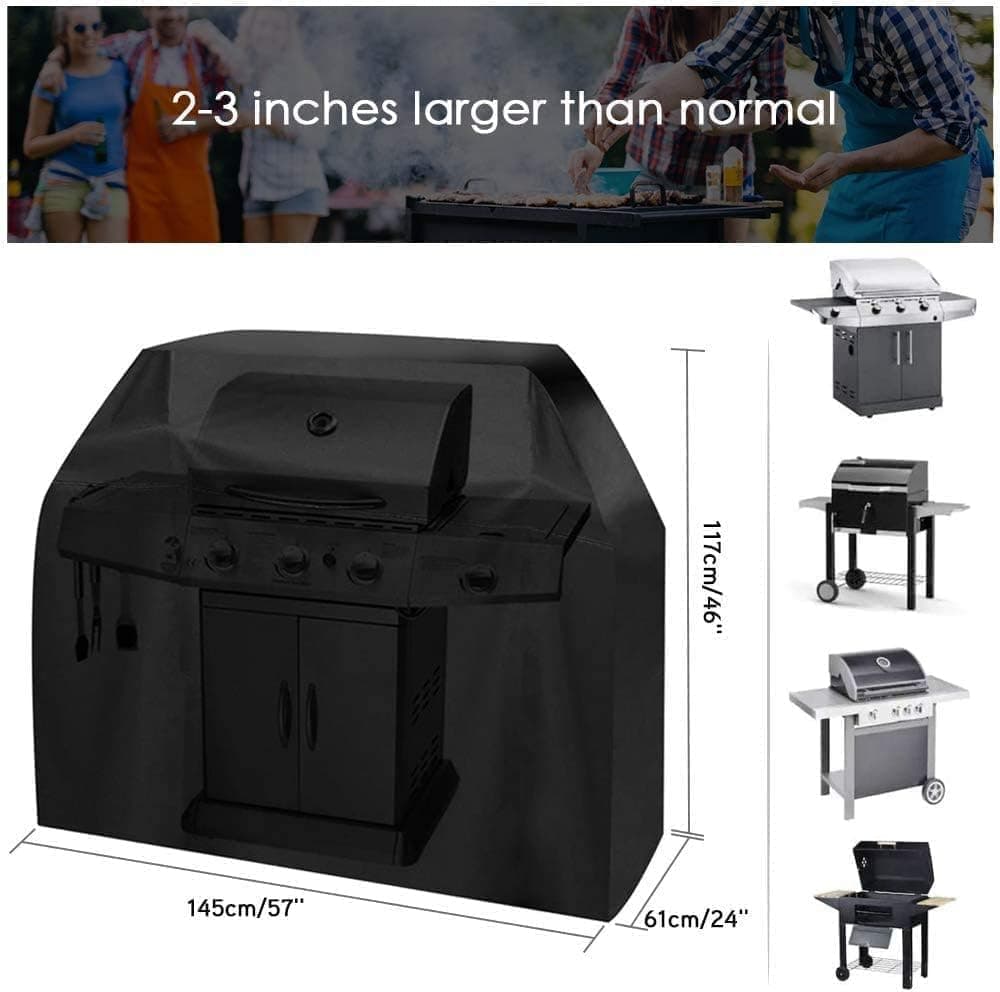 Waterproof Grill Cover 210D Oxford with UV Protection, 145x61x117 cm - Image 5