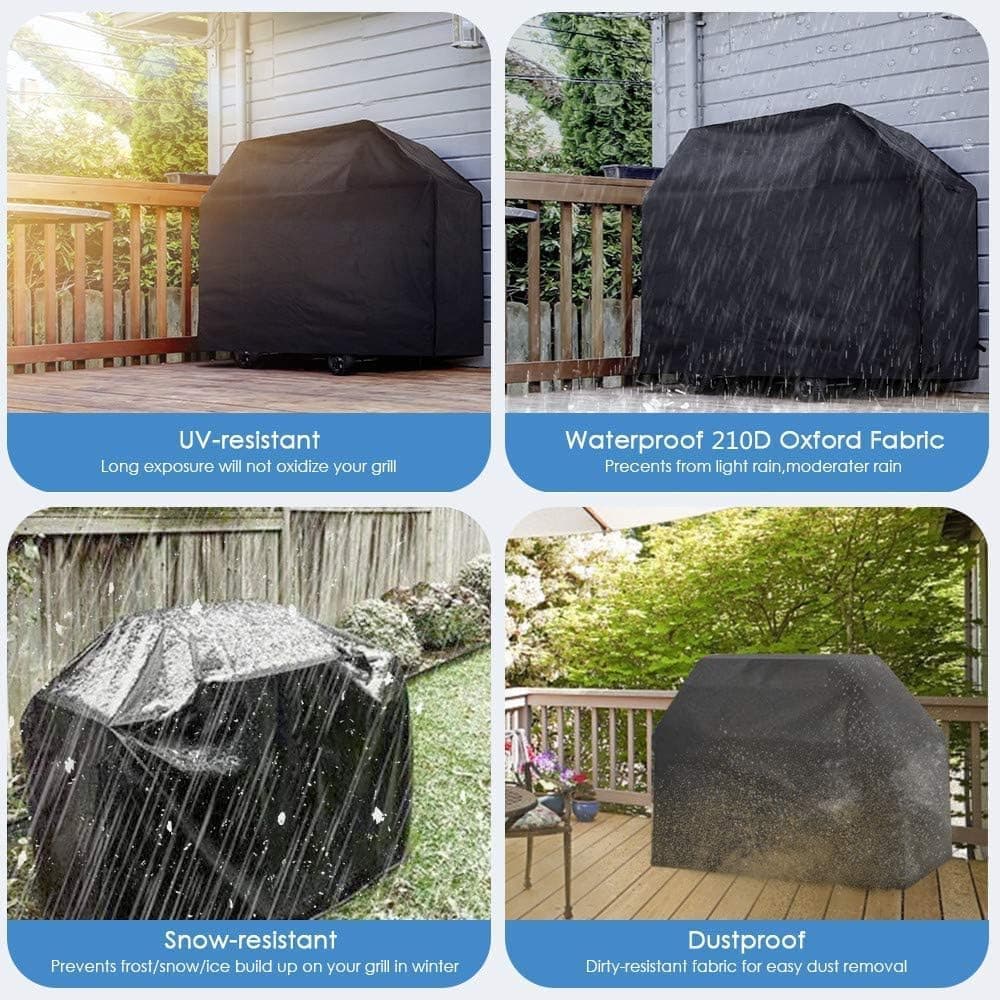 Waterproof Grill Cover 210D Oxford with UV Protection, 145x61x117 cm - Image 6