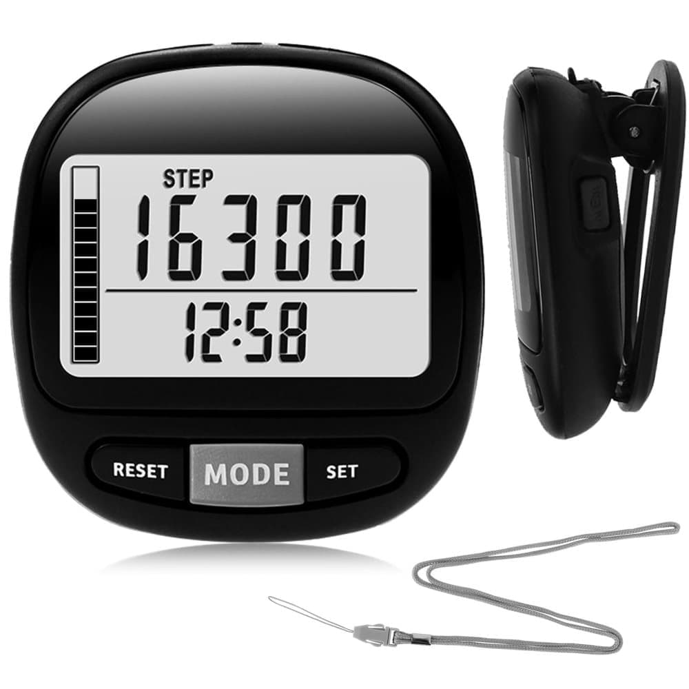 3D Pedometer with Large Screen for Steps Distance and Calories, Precision Meter - Image 1