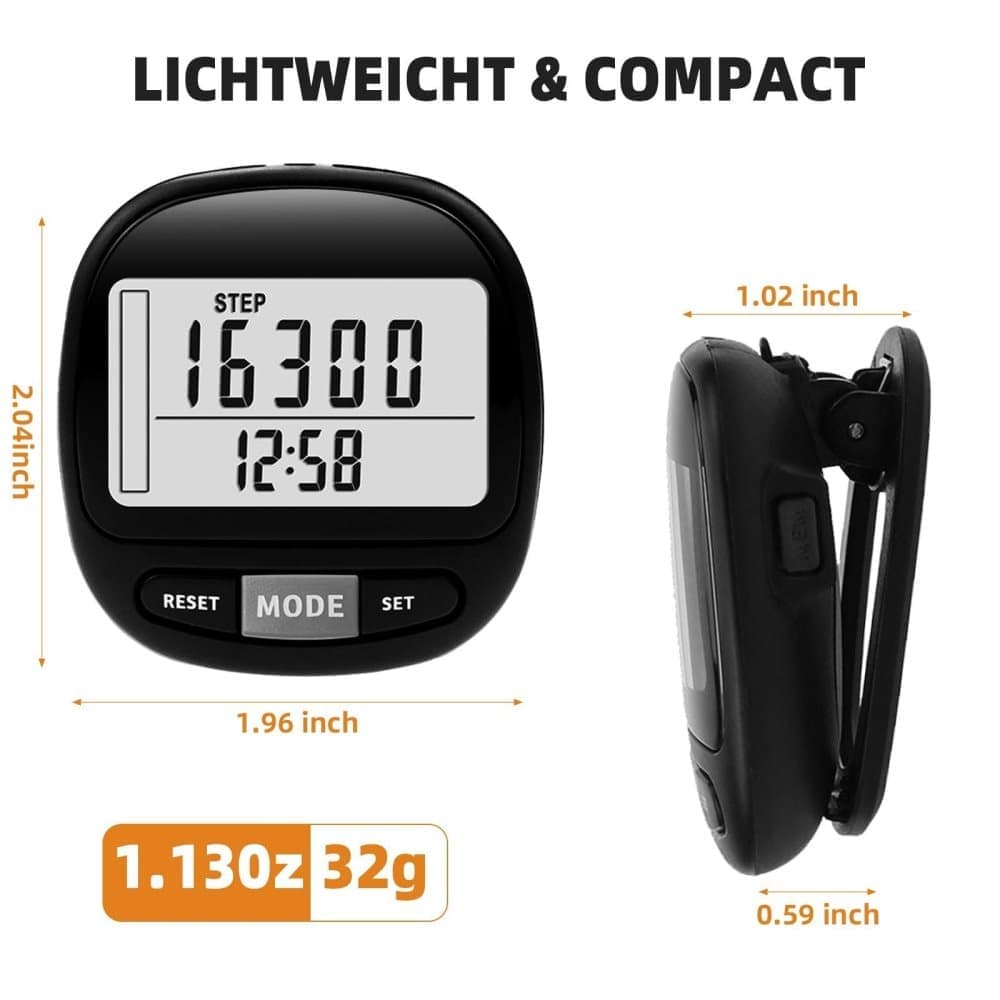 3D Pedometer with Large Screen for Steps Distance and Calories, Precision Meter - Image 6