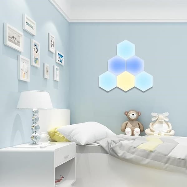 6 RGB Hexagon LED Wall Lamps with App Control, 16.5x14.5cm - Image 4