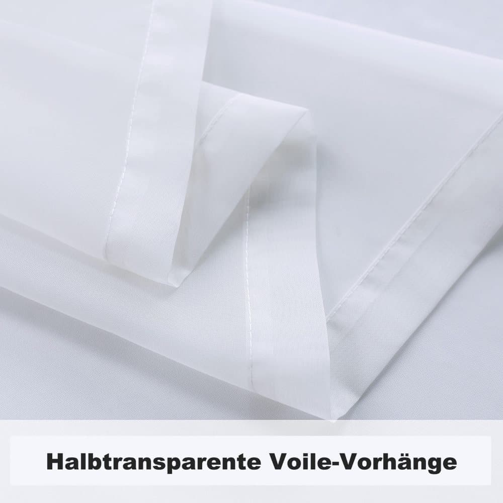 1 Pair Water Resistant Eyelet Curtains for Outdoor, White, 132 cm x 241 cm - Image 5