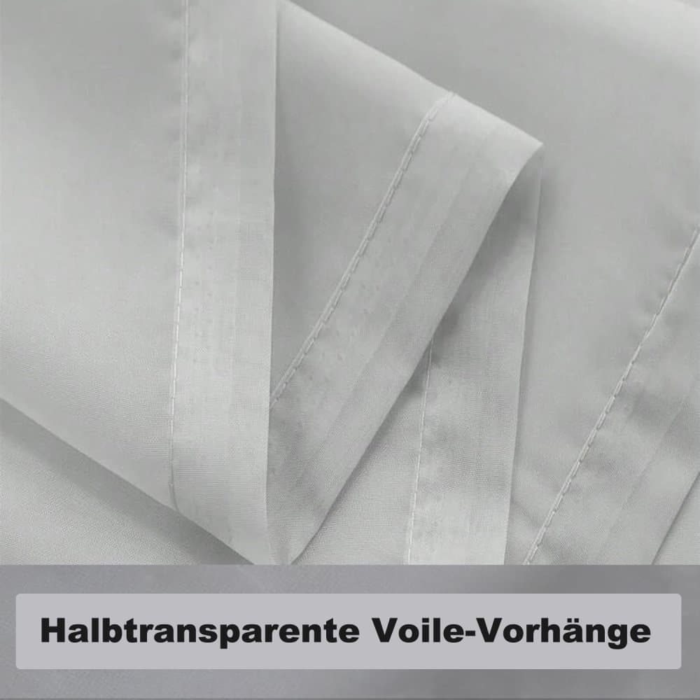 1 Pair Water Resistant Sheer Eyelet Curtains for Outdoor, 132 cm x 213 cm, Gray - Image 5