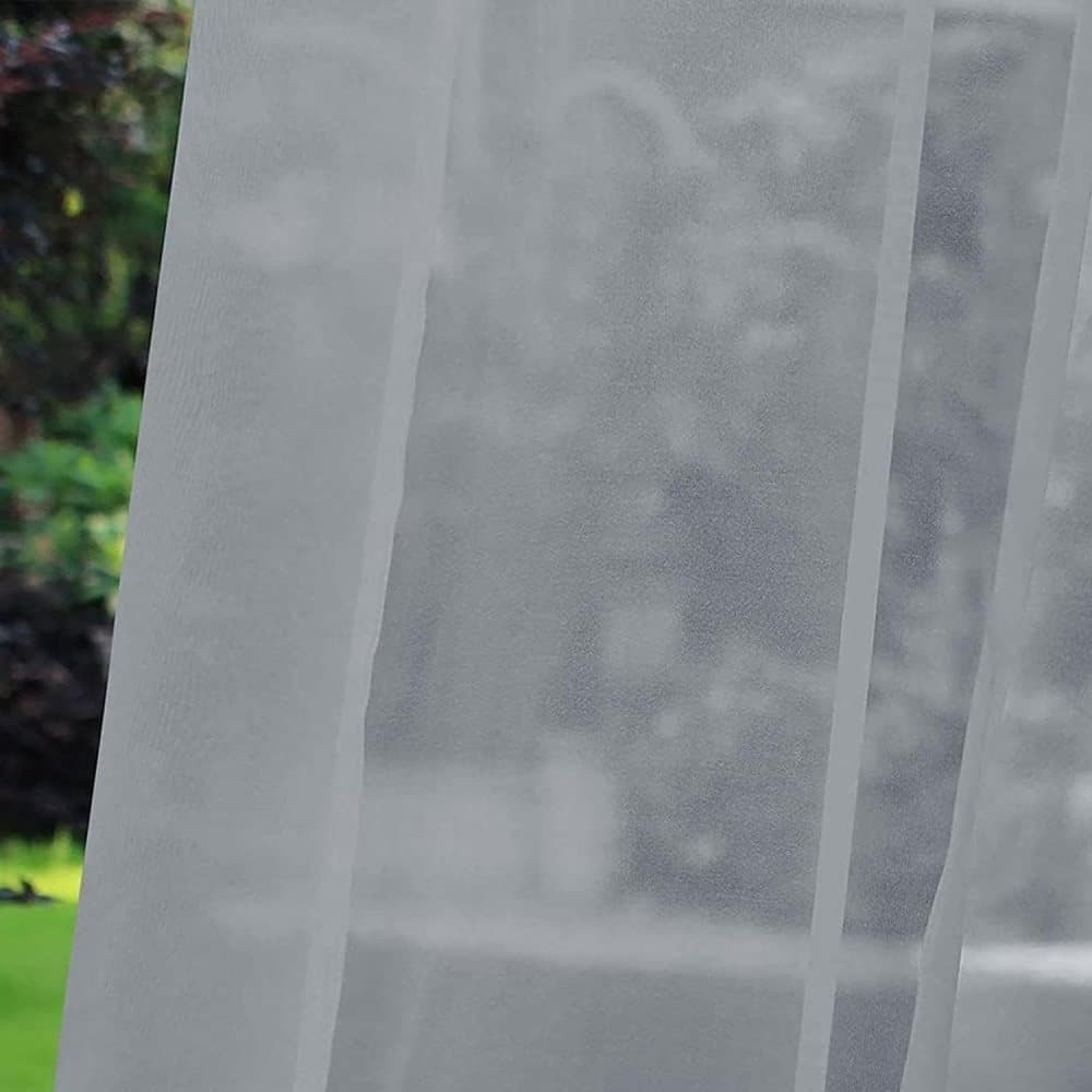 1 Pair Water Resistant Sheer Eyelet Curtains for Outdoor, 132 cm x 213 cm, Gray - Image 6