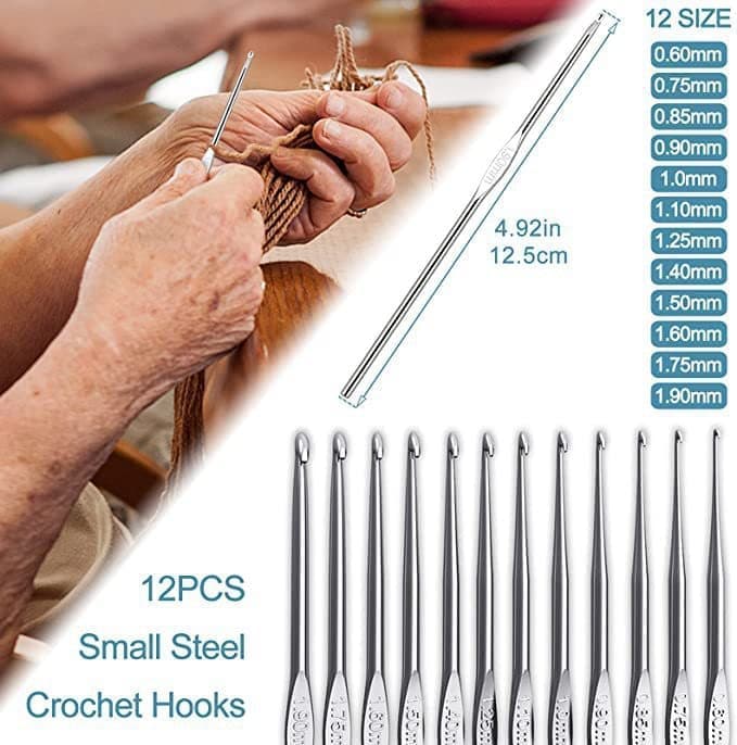 58-piece crochet hook set with yarn and bag for beginners, 10 sizes, dark pink - Image 3