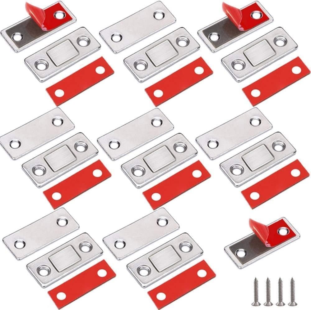 8-Pack Strong Magnetic Locks Stainless Steel Invisible Door Locks, Compatible with Doors Windows Cabinets Drawers, 2.36\ - Image 1