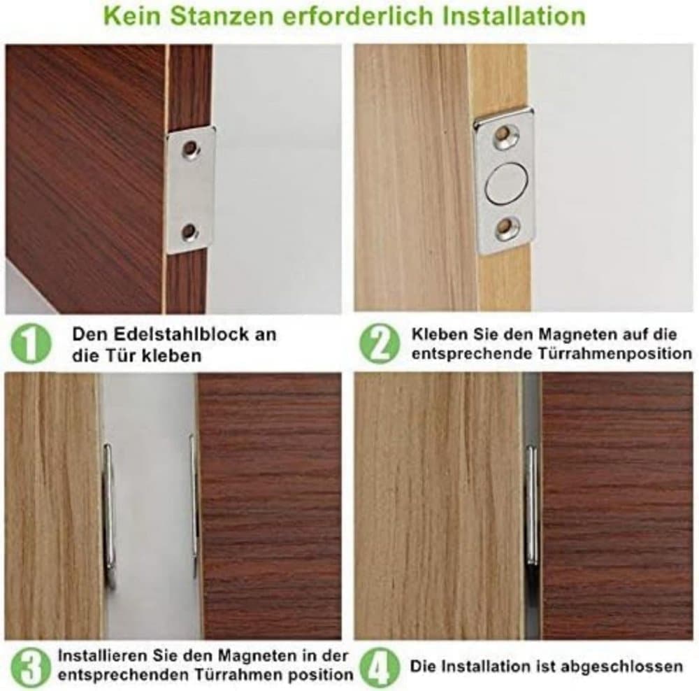 8-Pack Strong Magnetic Locks Stainless Steel Invisible Door Locks, Compatible with Doors Windows Cabinets Drawers, 2.36\ - Image 8