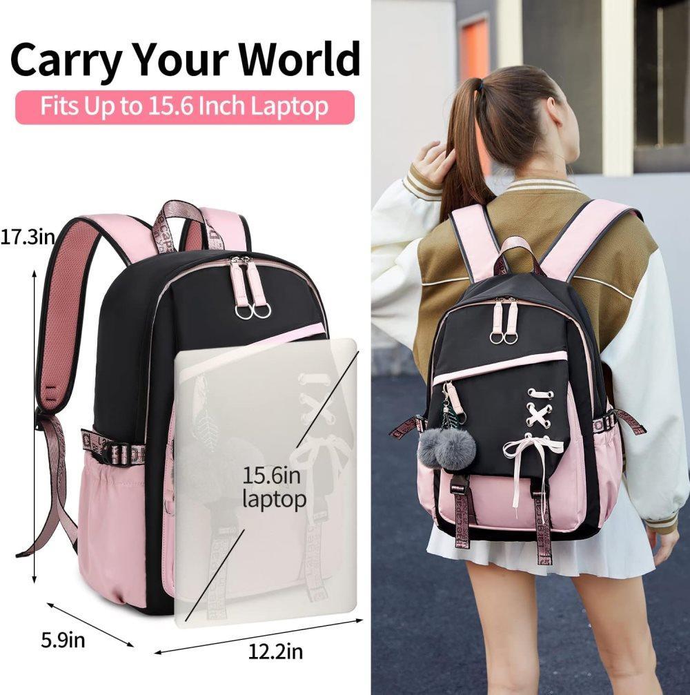 Children Backpack for School, Waterproof Durable Large Capacity Backpack for Kids Teens, Comfortable to Carry, Pink - Image 2