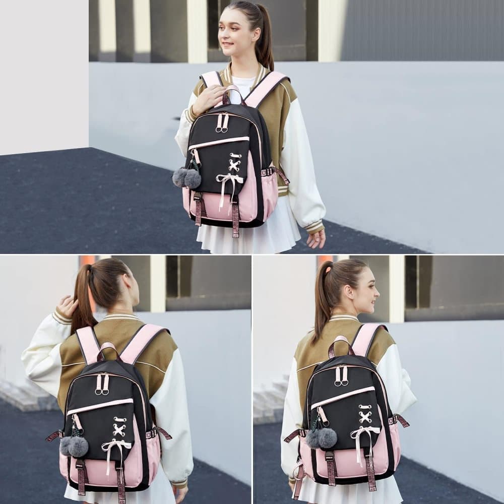 Children Backpack for School, Waterproof Durable Large Capacity Backpack for Kids Teens, Comfortable to Carry, Pink - Image 7
