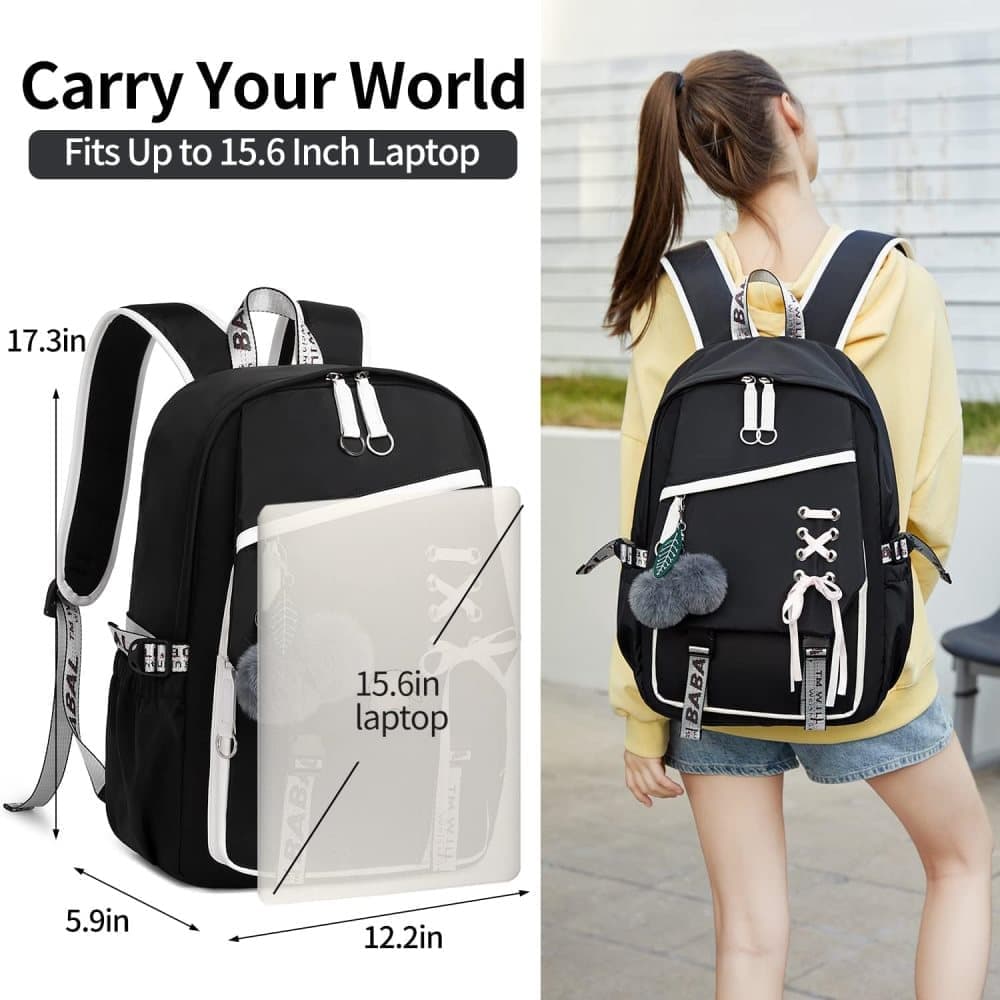 Waterproof Children Backpack for School, Durable Large Capacity Comfortable to Carry, Black - Image 2