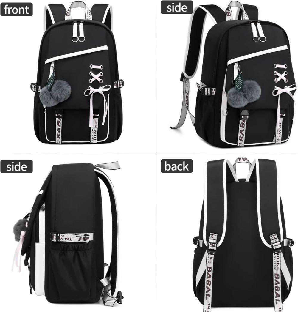 Waterproof Children Backpack for School, Durable Large Capacity Comfortable to Carry, Black - Image 3